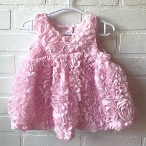 3-6 mo Baby Girl Dressy Dress Cat & Jack Pink with Rosette Fabric Details